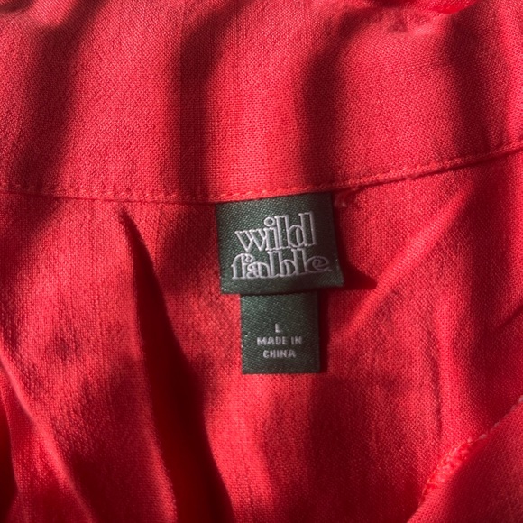 Wild Fable cropped linen button up - Picture 2 of 2